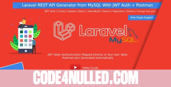 Laravel REST API Generator From MySQL With JWT Auth + Postman v3.0