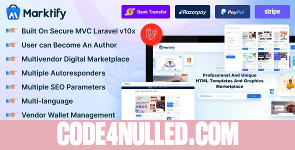 Marktify v4.0 - Laravel eCommerce Digital Product Multivendor Marketplace