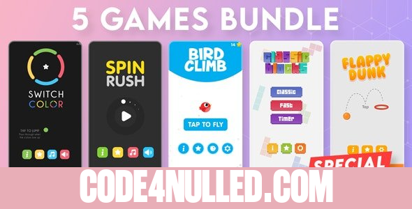 BUNDLE 5 GAMES | Admob + GDPR + Unity