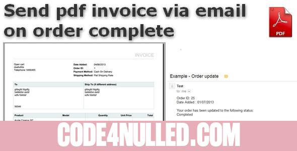 Opencart Send pdf invoice via email on order Complete