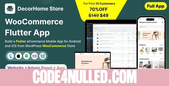 DecorHome App v1.0 - Online Furniture Selling in Flutter 3.x (Android, iOS) with WooCommerce Full App