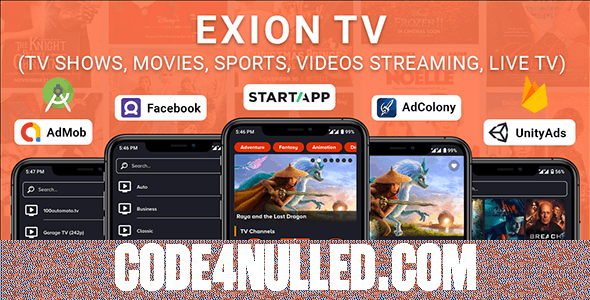 Exion TV v2.0 - Watch Live TV with Movies (Live Streaming, IPTV, Shows, Series)