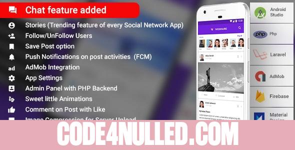 WeShare v2.0 - Social Media Android App with Admin | PHP Backend