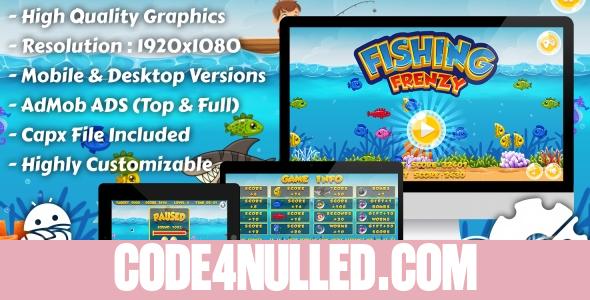 Fishing Frenzy - HTML5 Game, Mobile Version+AdMob!!! (Construct-2 CAPX)