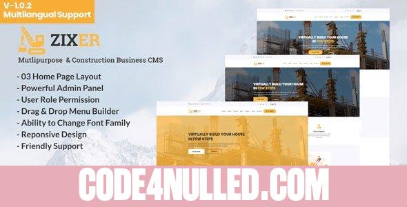 Zixer v1.0.2 - Multipurpose Website & Construction Business Company CMS - nulled
