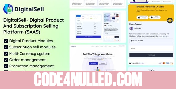 DigitalSell v1.0 - Digital Product And Subscription Selling Platform (SAAS)