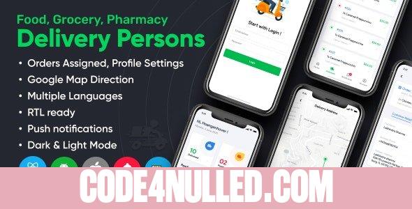 Delivery Person for Food, Grocery, Pharmacy, Stores React Native v1.2.0 - Wordpress Woocommerce App