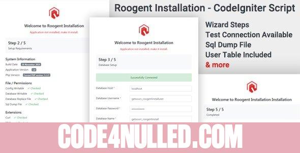 Roogent Installation v1.0 - CodeIgniter Script