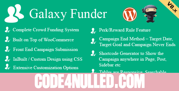 Galaxy Funder v9.8 - WooCommerce Crowdfunding System