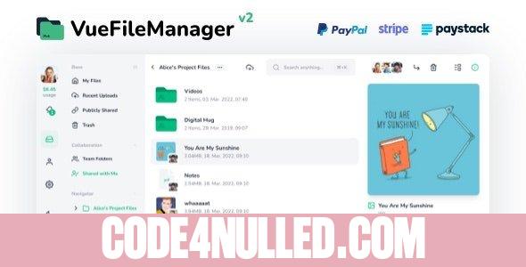 Vue File Manager v2.0.7 - Store, Share & Get Files Instantly - nulled