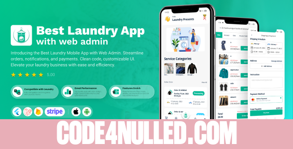 Laundry Flutter App with Admin panel v0.1.0