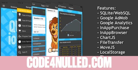 Quizionic v1.4.3 - A Quiz App Template for Ionic Framework with SQLite database