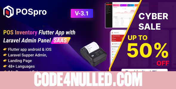 POSpro v3.1 - POS Inventory Flutter App with Laravel Admin Panel SAAS - nulled
