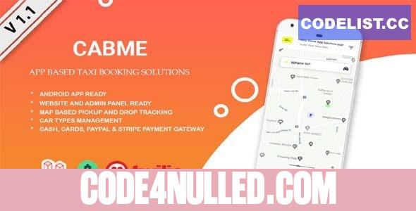 Cabme v1.1 - Enterprise Level Complete Taxi App Android + Web
