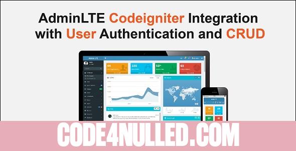 Codeigniter with AdminLTE Integration + Login Authentication + User CRUD
