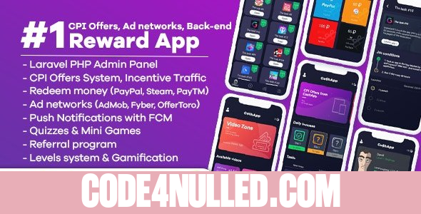 Cash Rewards - CPI Offers & Rewards App + PHP Laravel Admin Panel (15.06.2020)