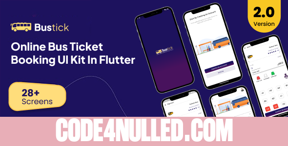 BusTick v2.0 - Online Bus Ticket Booking App UI Kit in Flutter