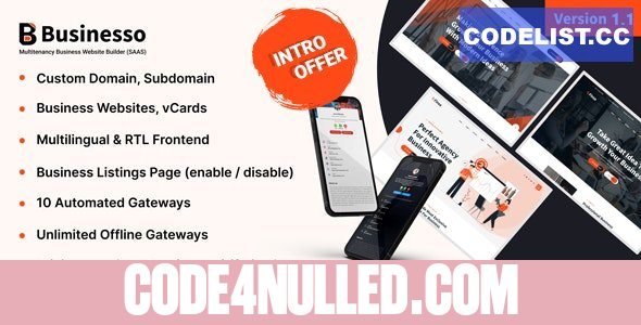 Businesso v1.1 - Business Website SAAS (Multitenancy) - nulled