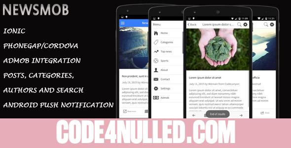 NewsMob v1.3 - Ionic Cordova Phonegap News Hybrid App and Website