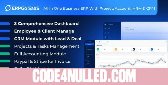 ERPGo SaaS v2.8 - All In One Business ERP With Project, Account, HRM & CRM