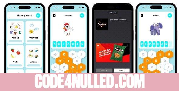 Honey Word Puzzle Game - SwiftUI Full iOS Game For Kids