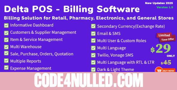 Delta v2.3 - Invoicing, POS, Billing & Inventory Management System with GST & CRM
