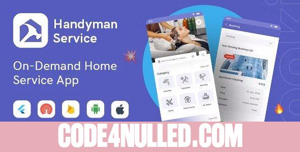 Handyman Service v17.0 - Flutter On-Demand Home Services App with Complete Solution