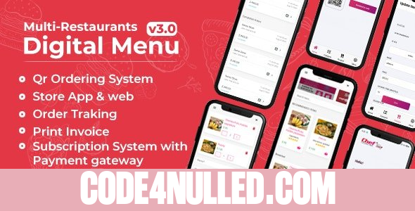 Chef v3.0 - Multi-restaurant Saas - Contact less Digital Menu Admin Panel with - React Native App