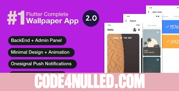 Flutter Wallpaper App v2.6.0 - Backend+ Admin Panel (Full App)