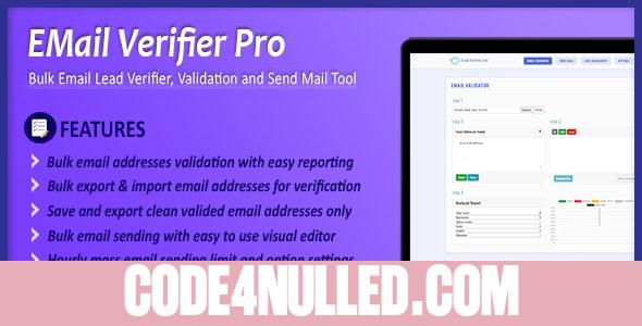 Email Verifier Pro v1.0.0 - Bulk Email Addresses Validation, Mail Sender & Email Lead Management Tool