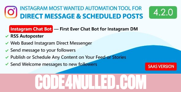 DM Pilot v4.2.0 - Instagram Chat Bot, Web Direct Messenger & Scheduled Posts