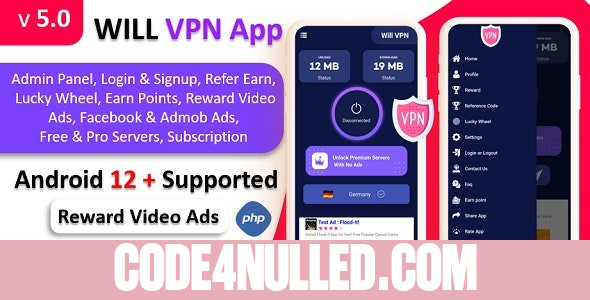 WILL VPN App v5.0 - VPN App With Admin Panel