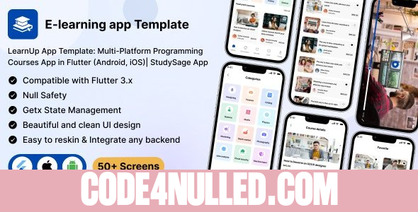 LearnUp UI App Template v1.0 - Multi-Platform Programming Courses in Flutter