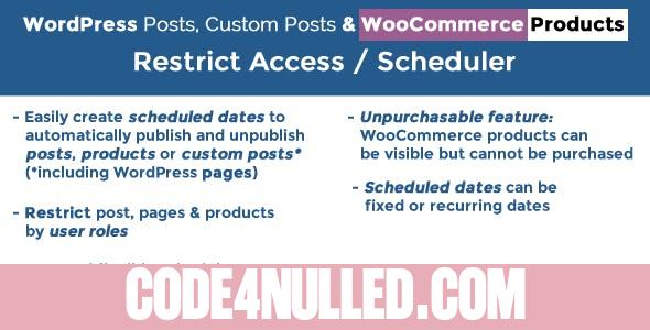 Post & Products Scheduler / Restrict Access v5.5