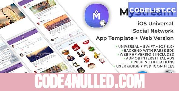 MyStream - iOS Universal Social Network App Template + Web PHP version