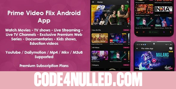 Prime Video Flix App v8.1 - Movies - Shows - Live Streaming - TV - Web Series - Premium Subscription Plan