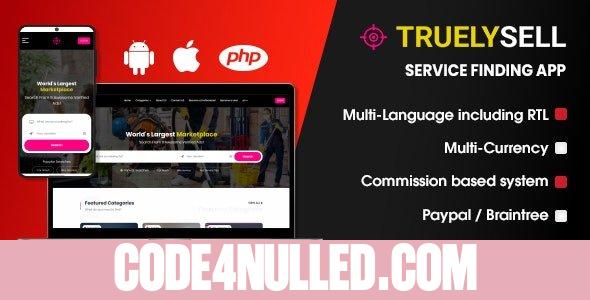 TruelySell v1.0.2 – On-demand Service Marketplace, nearby Service Finder and Bookings Web, Android and iOS