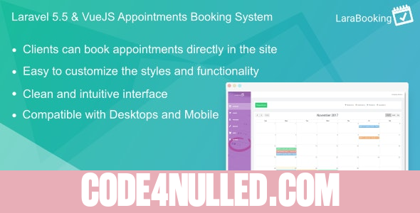 LaraBooking v1.0.1 - Laravel Appointments Booking System