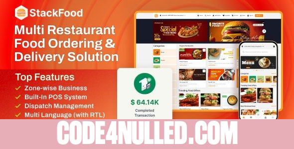 StackFood v7.1 - Multi Restaurant Food Delivery App with Laravel Admin and Restaurant Panel - nulled