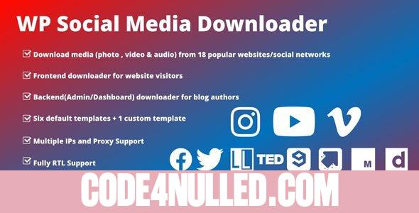 WordPress Social Media Downloader Plugin v3.1.0