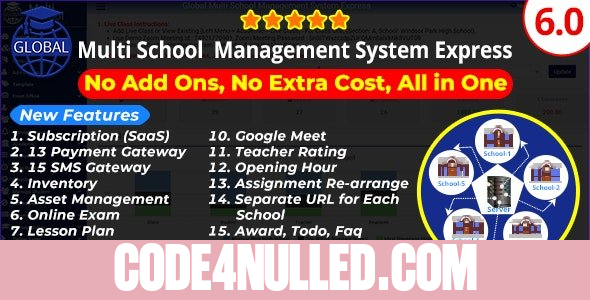 Global v6.0 - Multi School Management System Express