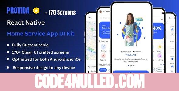 Provida Pro - Home Service & House Cleaning React Native Expo Ui Kit
