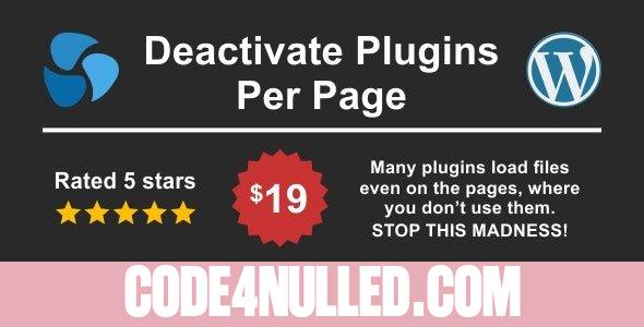 Deactivate Plugins Per Page v1.12.0 - Improve WordPress Performance
