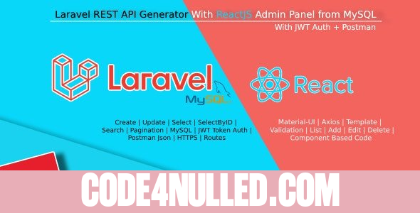 Laravel REST API Generator With React Admin Panel Generator + JWT Auth + Postman v1.0