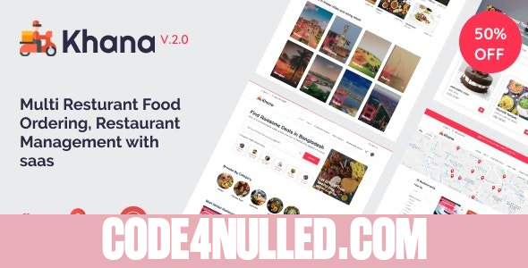Khana v2.2 - Multi Resturant Food Ordering, Restaurant Management With Saas
