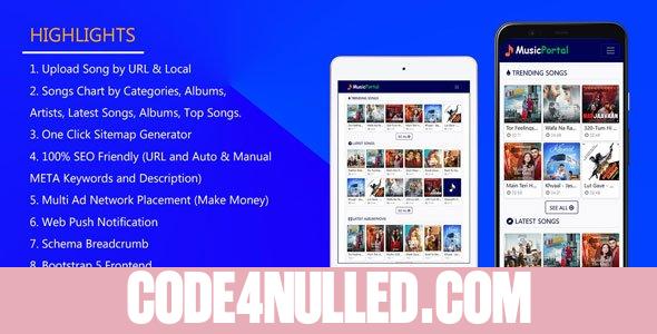 Music PHP Script v1.0 - Songs Portal