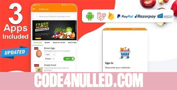 Multi-Store Grocery Delivery App with PHP Backend and Store & Delivery Boy App v1.5