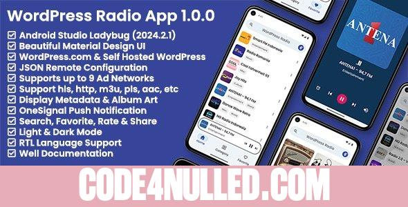 WordPress Radio App v1.0 - WordPress API