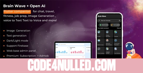 Brain Wave v1.0 - Powerful ChatGPT , Writing Assistant , Image Generator , Complete Flutter App