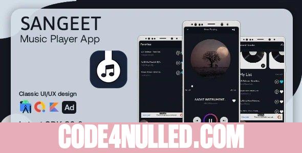 Sangeet Music Player v1.0 - Android App - with Admob Ads
